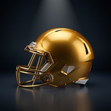 Notre Dame helmet studio photo